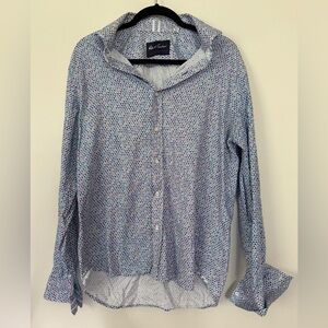 Robert Graham Lifeson Blue Multi Color Long Sleeve Button Up Shirt Mens Large